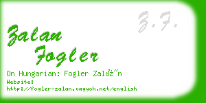 zalan fogler business card